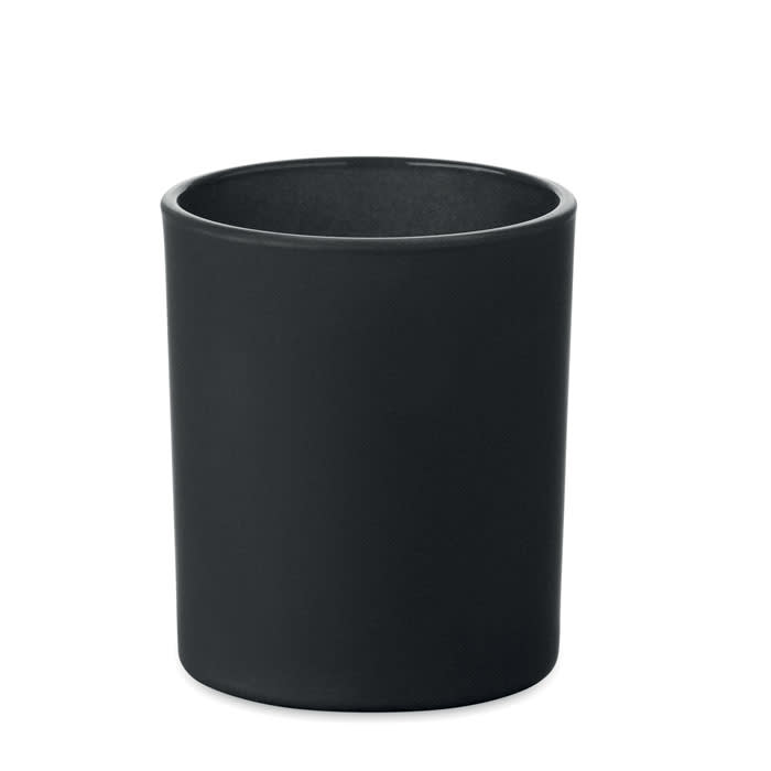 A black cylindrical container with a smooth matte finish and no visible branding.