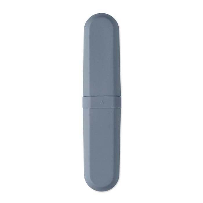 A grey drink bottle with a sleek, minimalist design featuring a logo on the side.