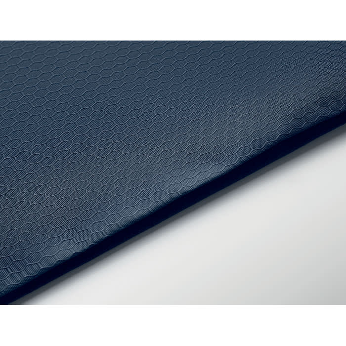 A textured navy blue fabric with a hexagonal pattern, featuring a slight sheen and subtle depth.