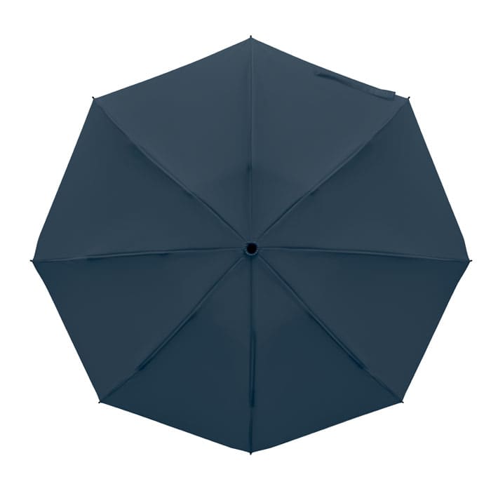 A dark navy umbrella with a solid canopy and a central opening. It features a simple design without any visible branding.