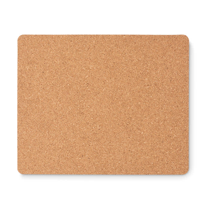 A cork notice board with a natural brown colour, featuring a smooth surface and rounded corners.