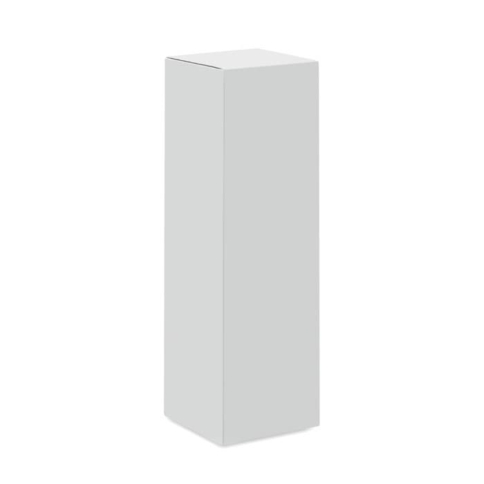 A plain white product box with a rectangular shape and a flat top. It features no visible branding or text.