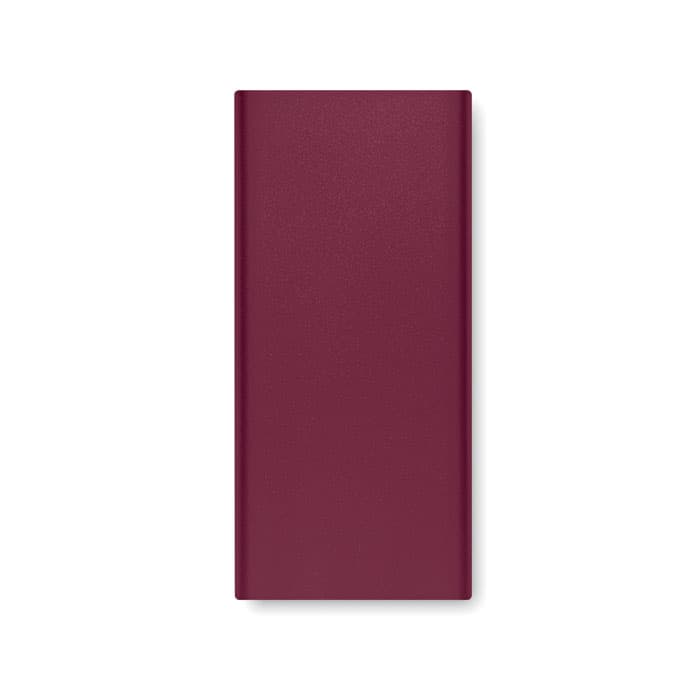 A maroon drink bottle with a textured finish, featuring a logo on one side.