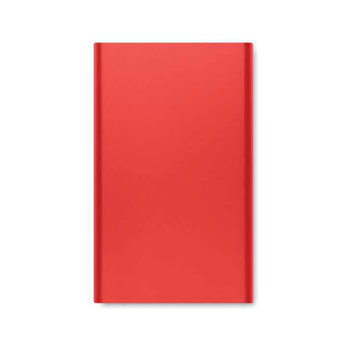 A drink bottle in a vibrant red colour with a sleek, flat design and a visible logo.