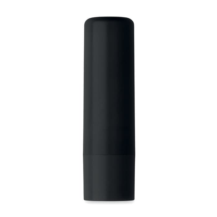 A drink bottle in matte black with a sleek design, featuring a logo on the surface.