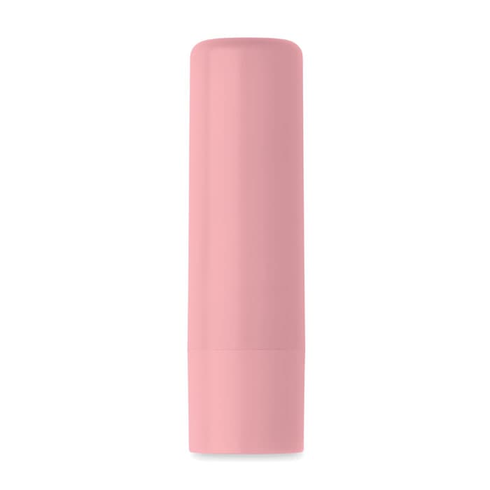 A drink bottle in a soft pink colour with a smooth exterior and a logo on the surface.