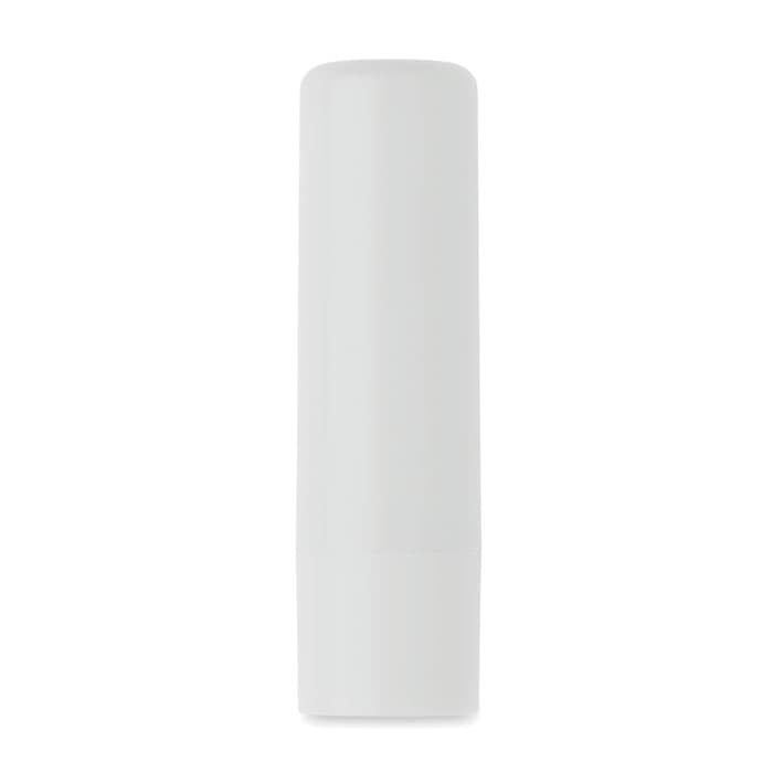 A white tube of vegan gloss with a smooth finish. It features a minimalistic design and has a logo.