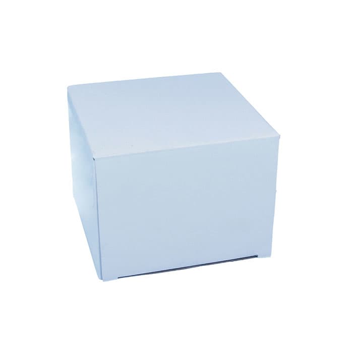 A light blue square box with smooth edges and a plain surface. Features a simple design with no visible markings.