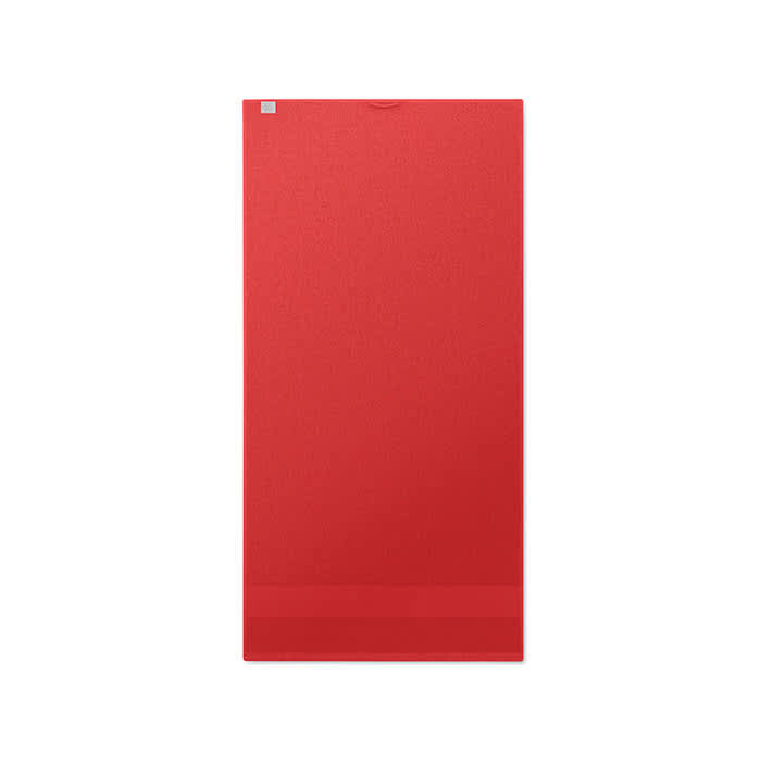 A red promotional product named "Terry" with a smooth texture and a small logo at the top.