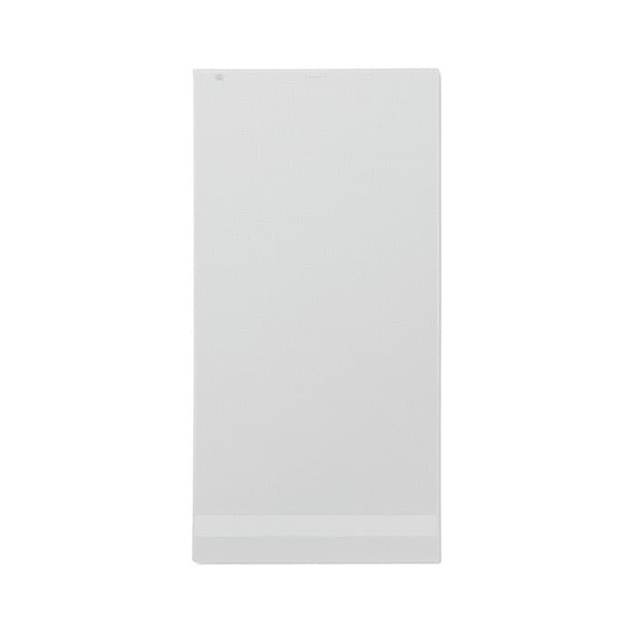A white promotional drink bottle with a simple design and a logo on the surface.