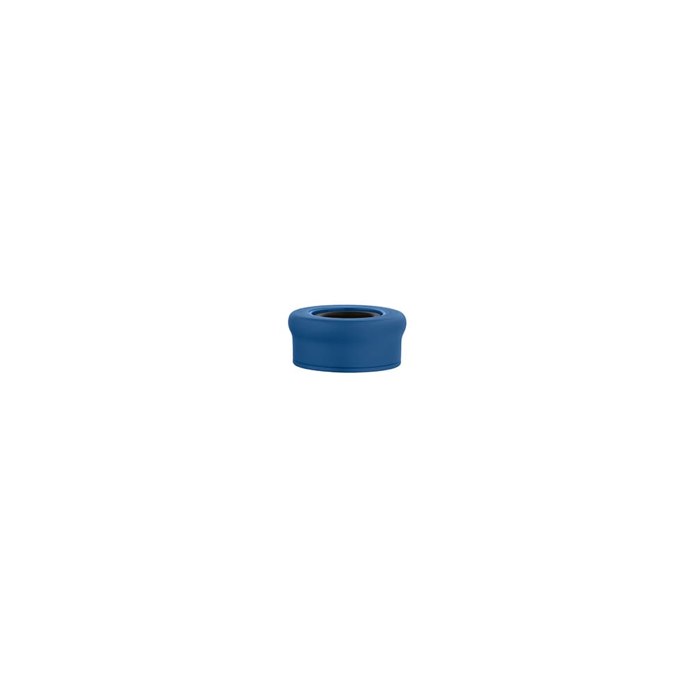 A drink bottle in a vibrant blue colour, featuring a double wall design with a leakproof cap and a logo.