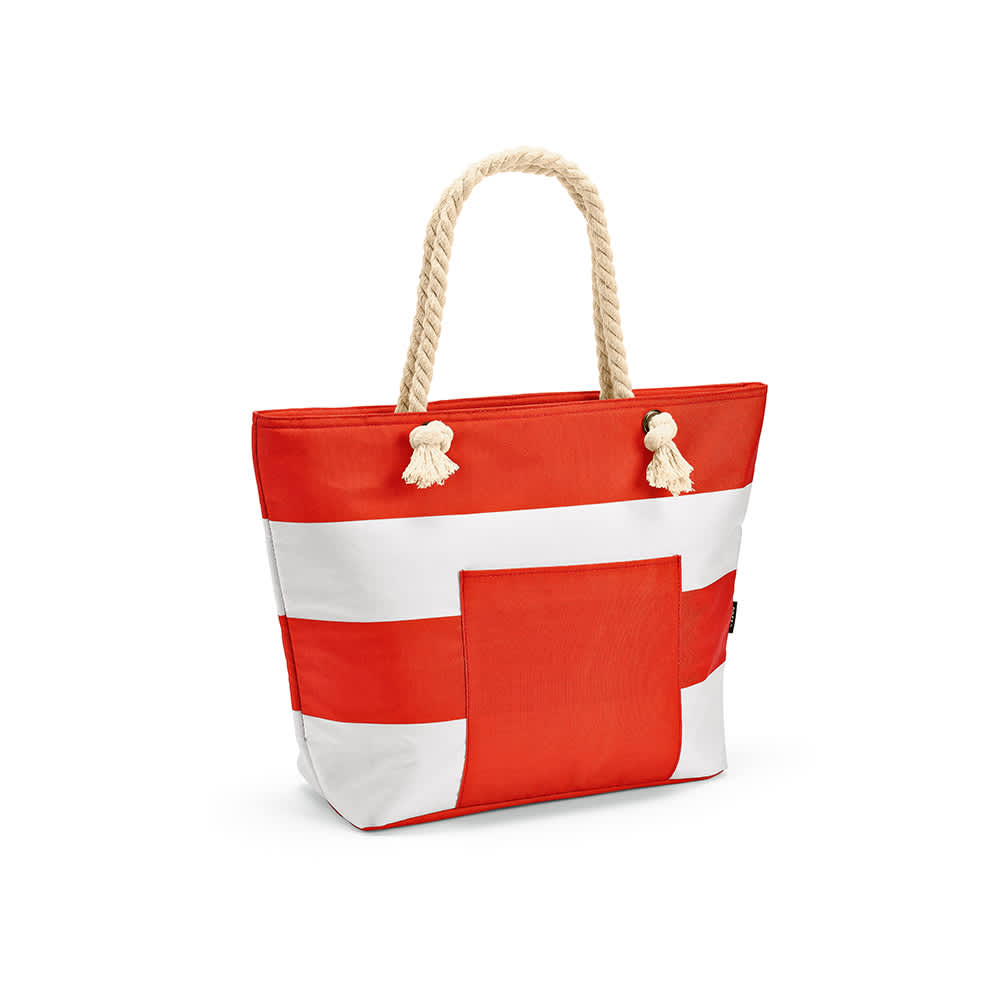 Athens Cooler 15L rPET. Pocket and recycled cotton handles promotional product