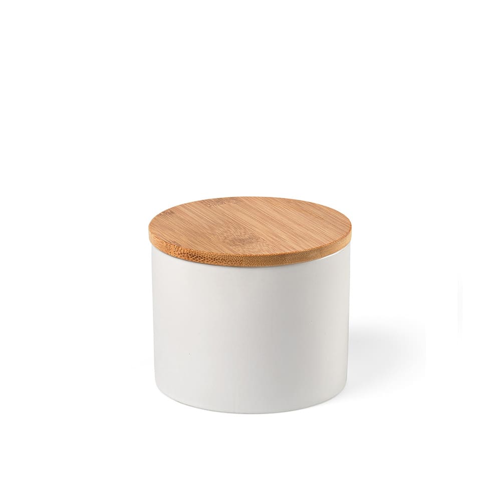 Munch 500 Canister Ceramic 525ml. Bamboo lid promotional product