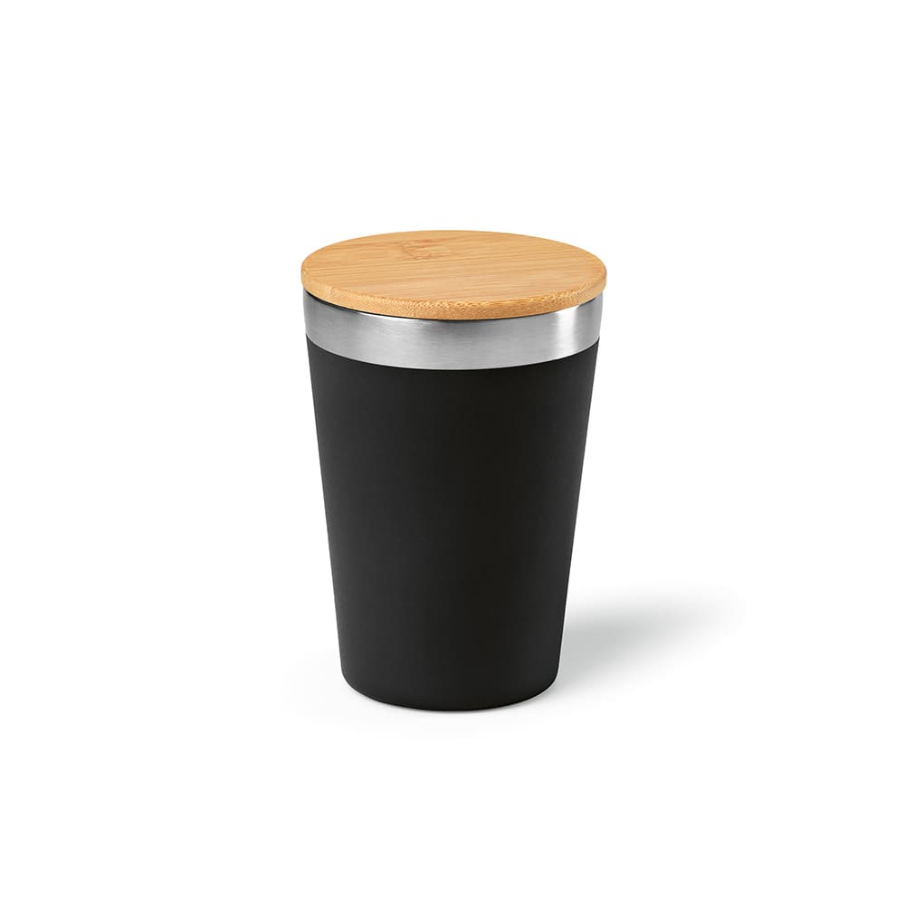 Don Travel Cup rSS and Bamboo lid 400ml. Double wall promotional product