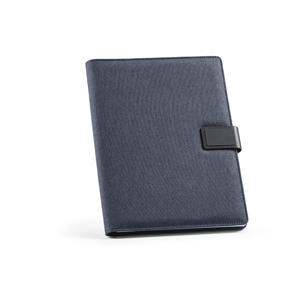 Tolstoy A4 Folder rPET. 64 FSC® sheet notepad and rPU closure promotional product