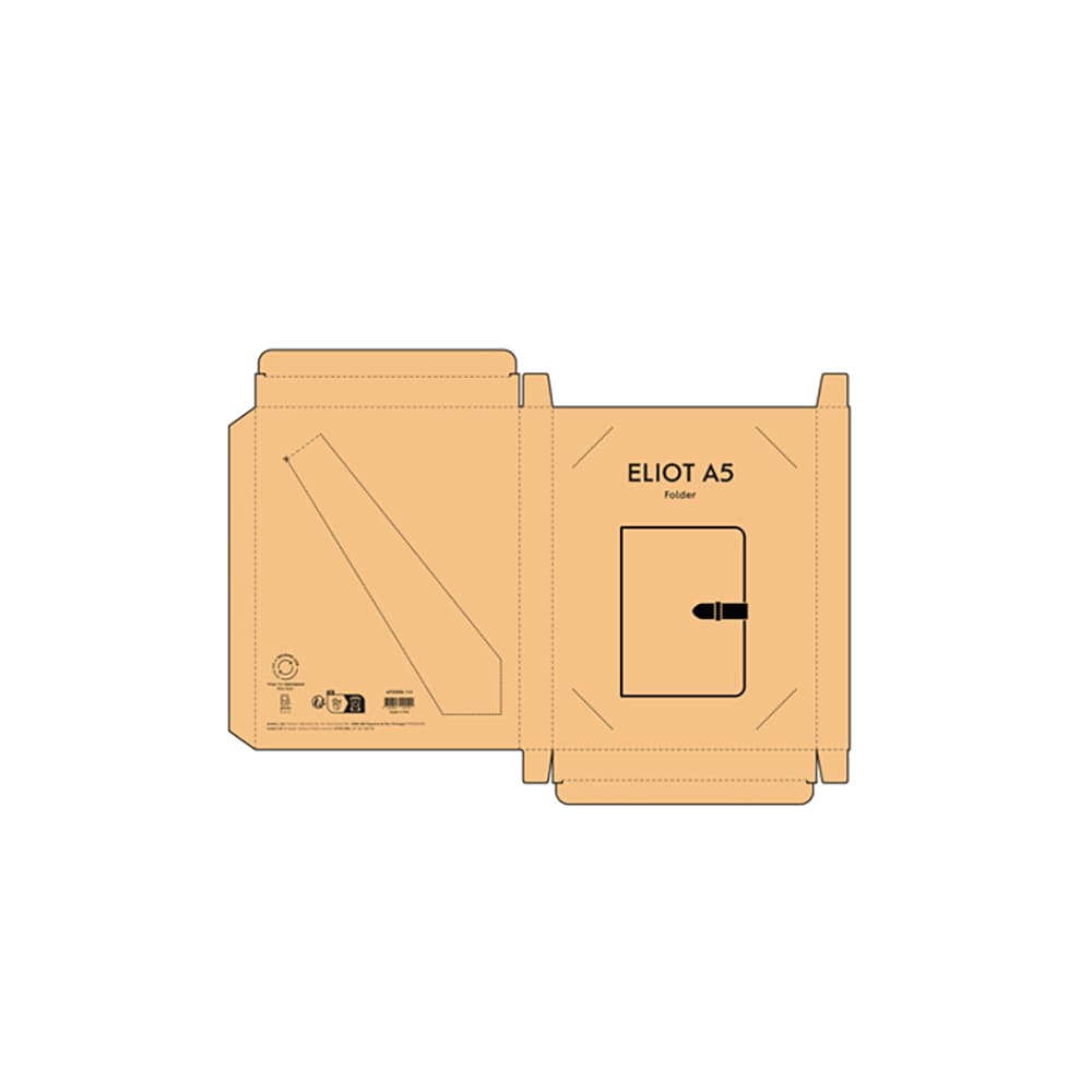 An A5 folder in a brown rCotton material with a rPU closure and a notepad featuring 64 FSC® sheets.