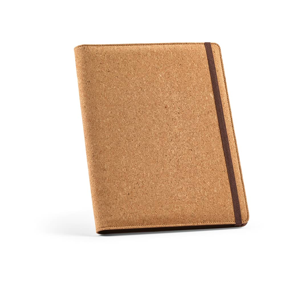 Kafka A4 Folder Cork. 64 FSC® sheet notepad and elastic closure promotional product