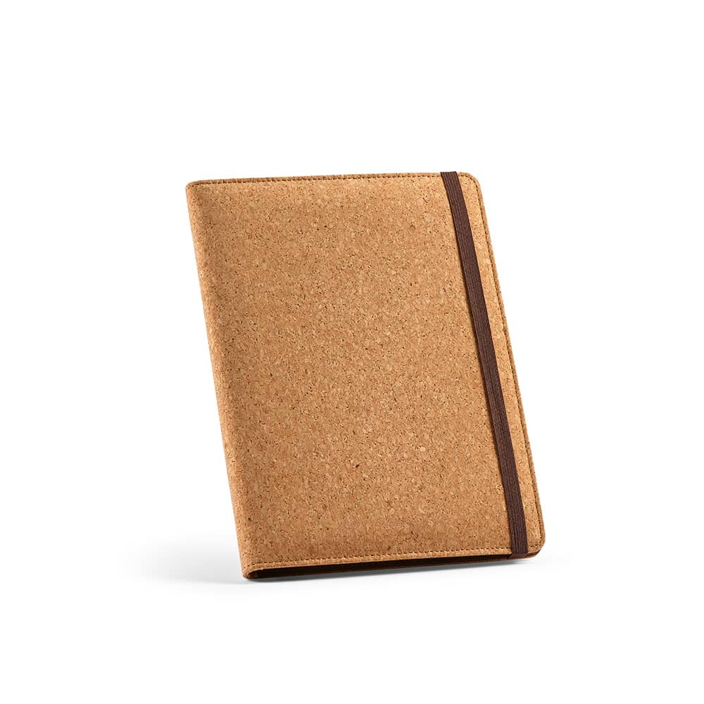Kafka A5 Folder Cork. 64 FSC® sheet notepad and elastic closure promotional product