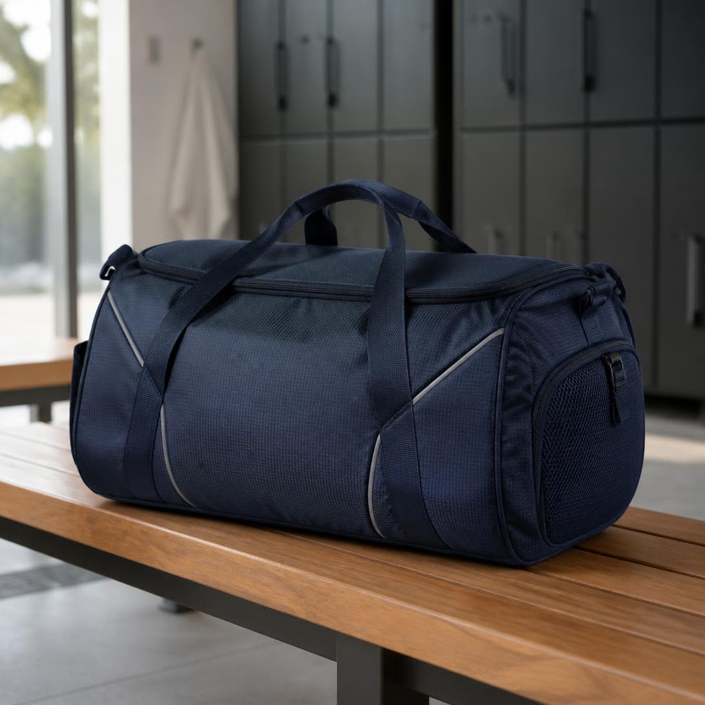 São Paulo L Gym Bag 50L rPET ripstop. Reflective strips promotional product