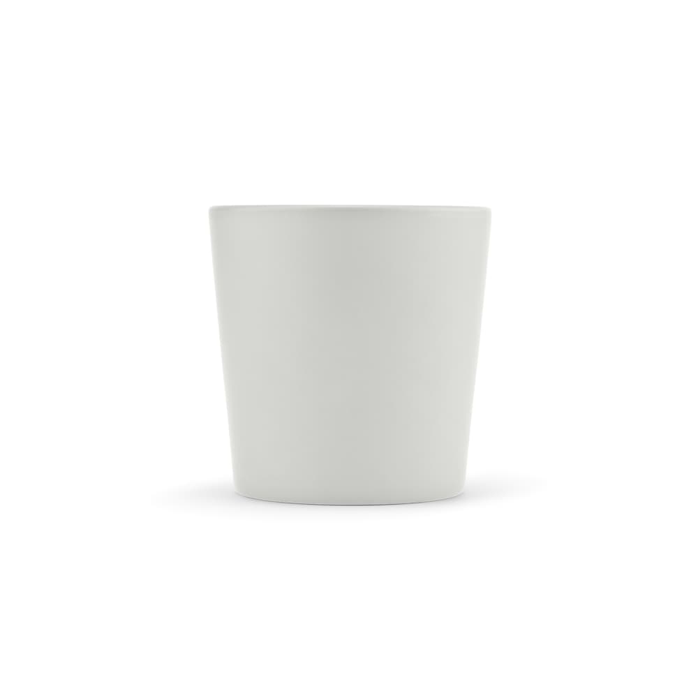 A ceramic mug with a matt finish, featuring a simple white design and a 360ml capacity.