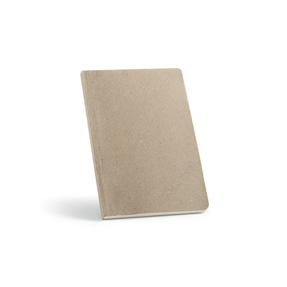 Poe A5 Notebook Flax cover. 80gsm recycled 196 pages promotional product