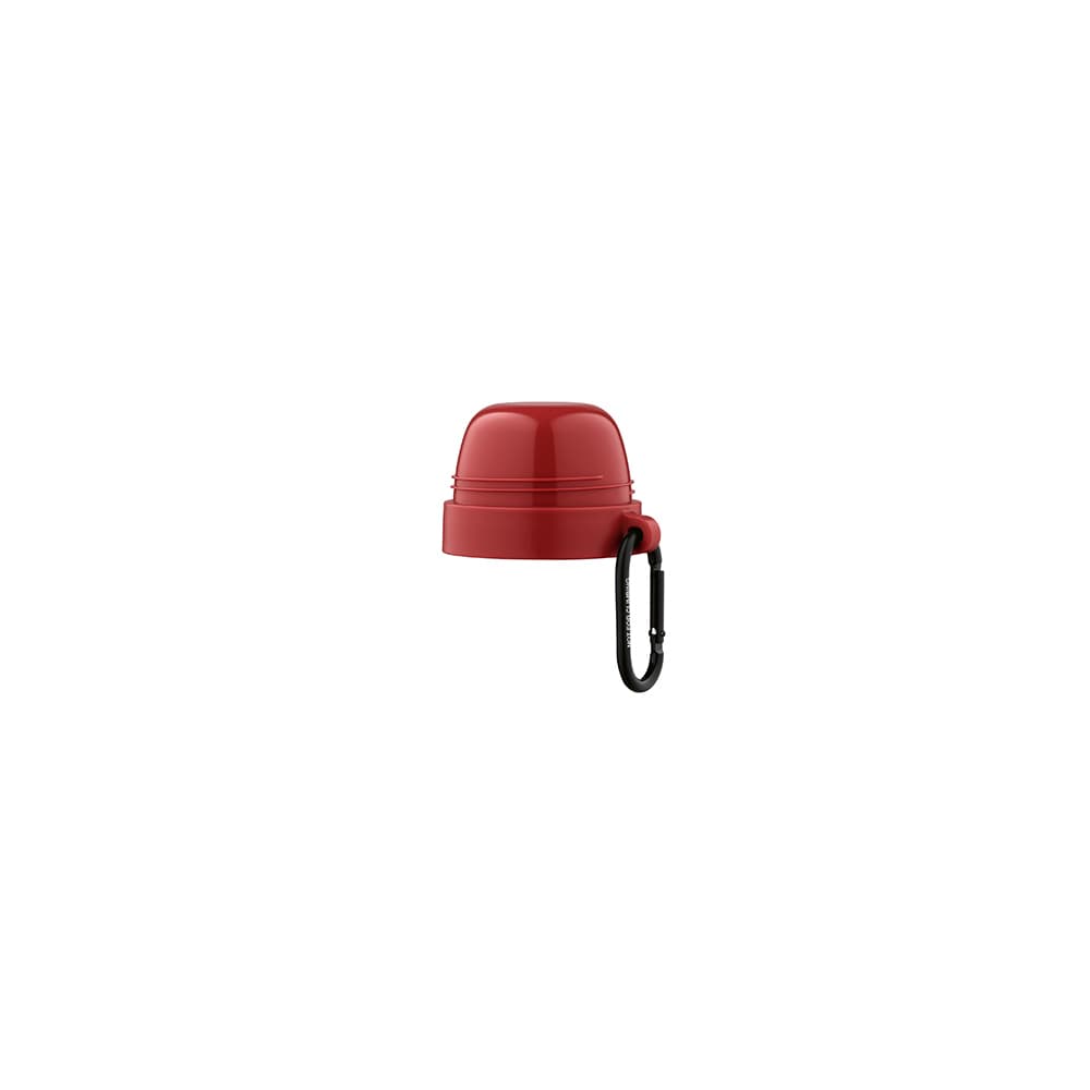 A red thermos cap with a black carabiner attached, designed for a 1080ml drink bottle.