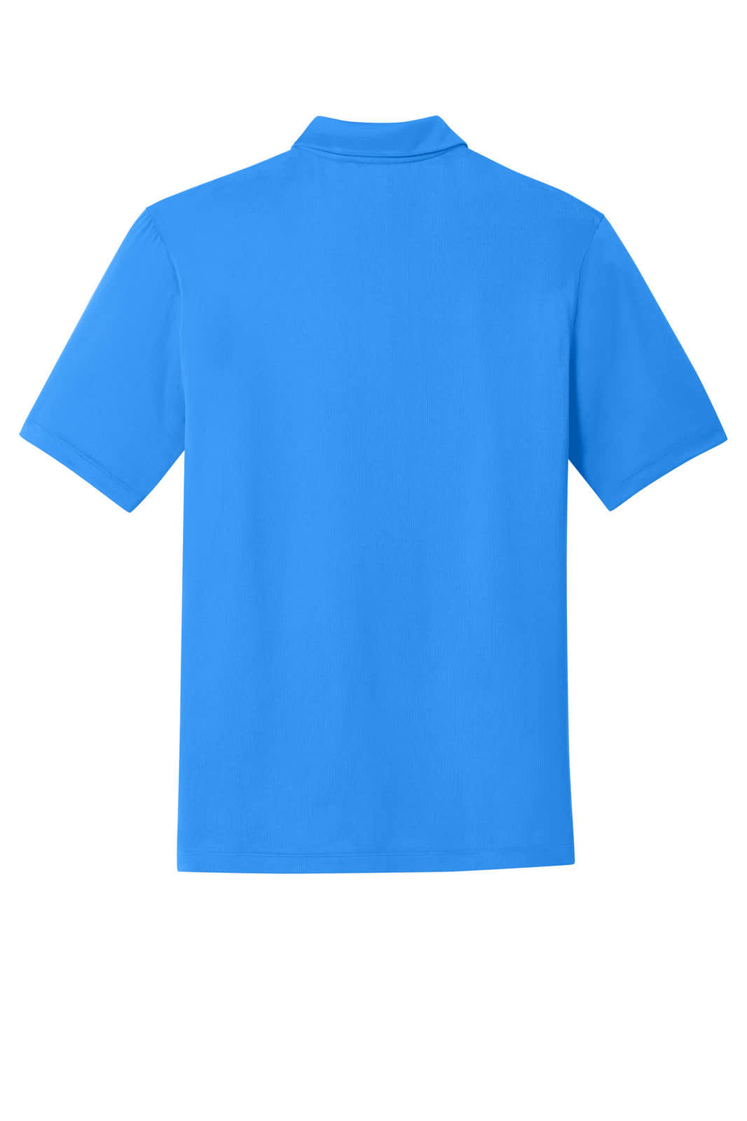 A blue Nike Dri-FIT Legacy Polo shirt with short sleeves and a collar, featuring a branding logo.