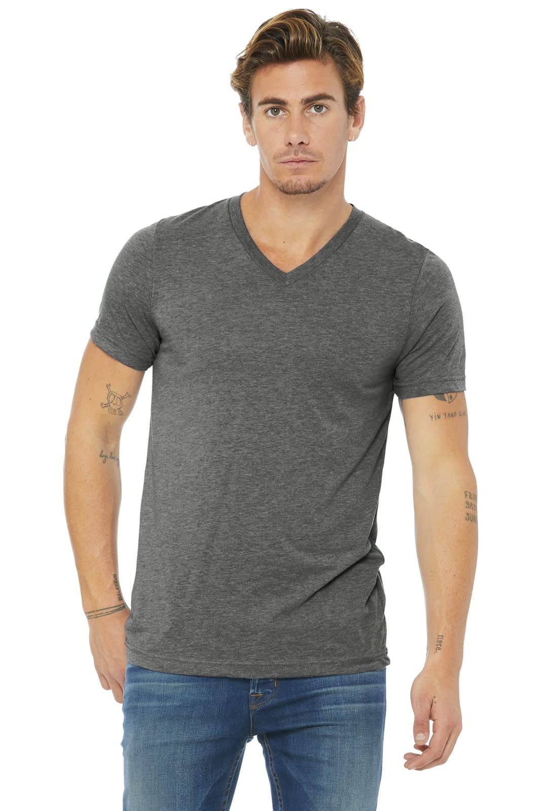 BELLA+CANVAS  Unisex Triblend Short Sleeve V-Neck Te