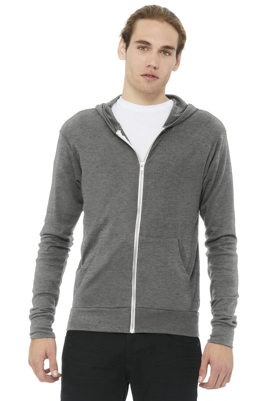 BELLA+CANVAS  Unisex Triblend Full-Zip Lightweight Hoodie