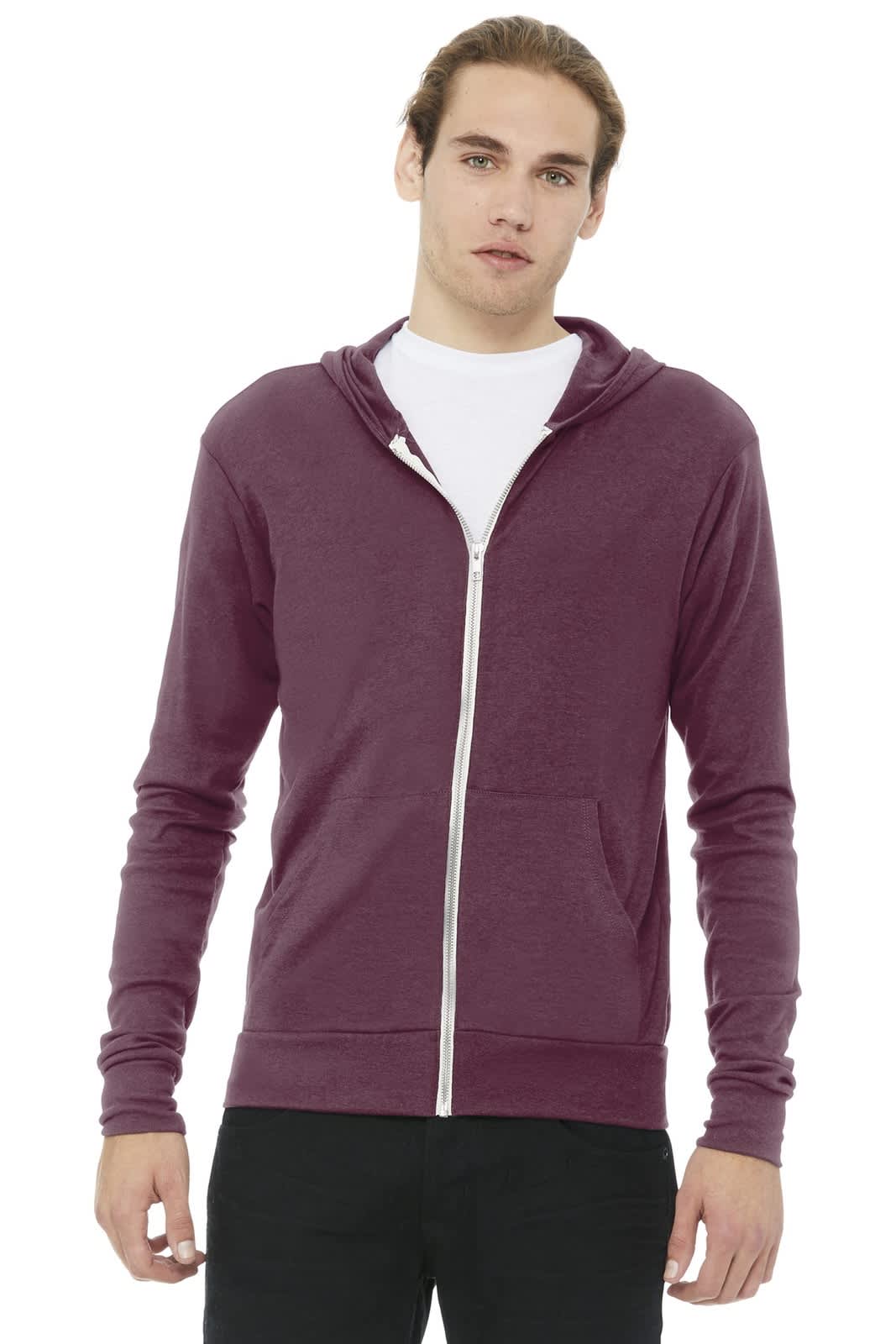 BELLA+CANVAS  Unisex Triblend Full-Zip Lightweight Hoodie