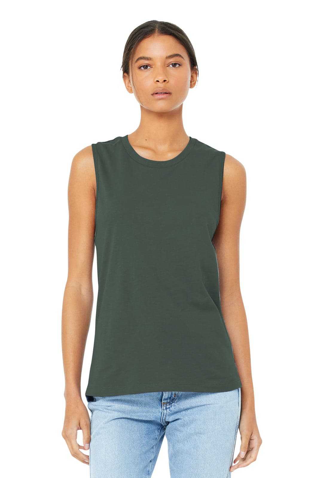 BELLA+CANVAS Women's Jersey Muscle Tank - BC6003 Image Military Green