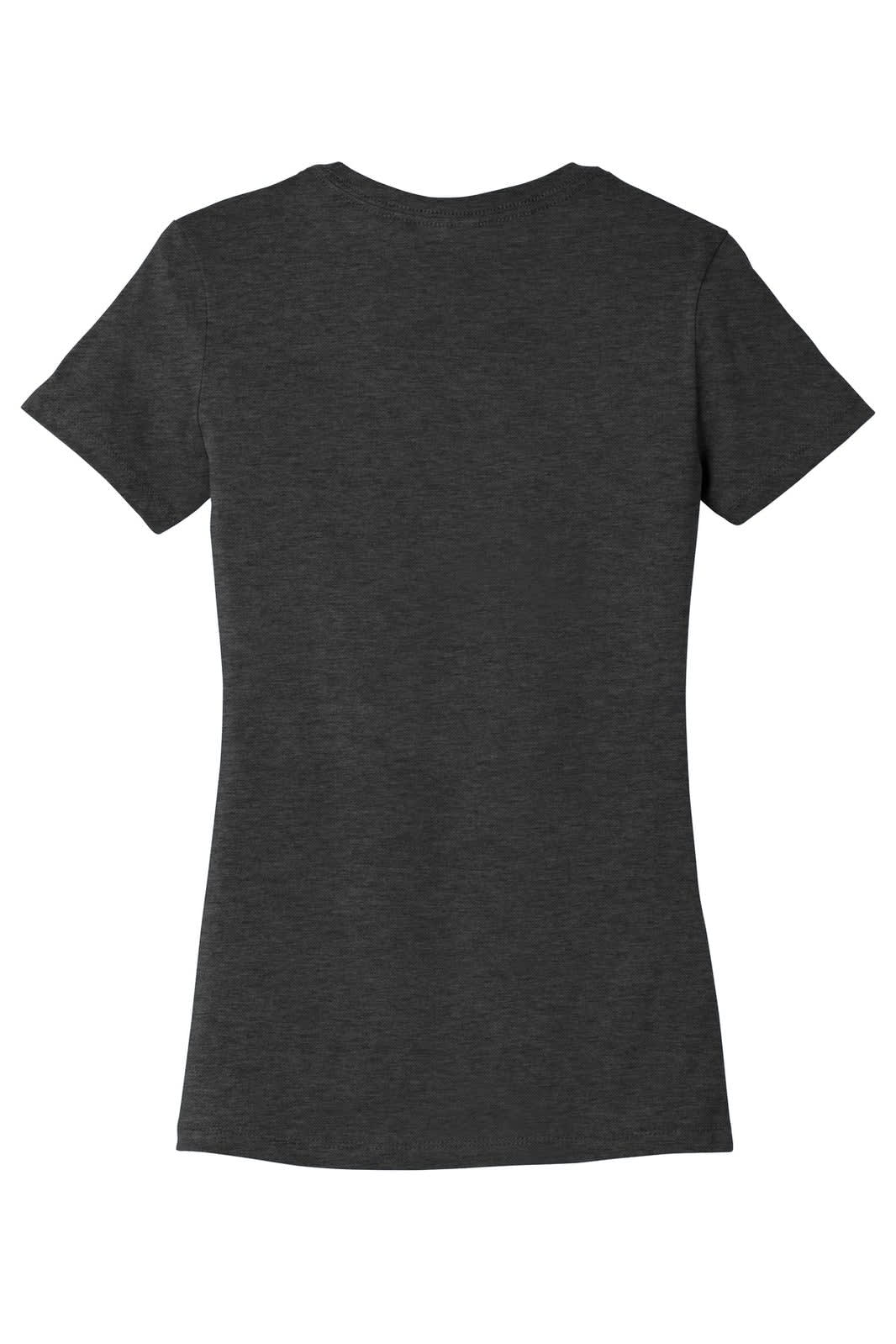 A women's t-shirt in dark grey with a fitted style and short sleeves. Features a logo on the back.