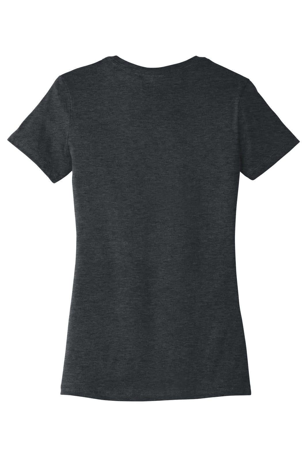 A dark grey women's t-shirt featuring a classic short sleeve design and a fitted silhouette. The shirt has a logo.