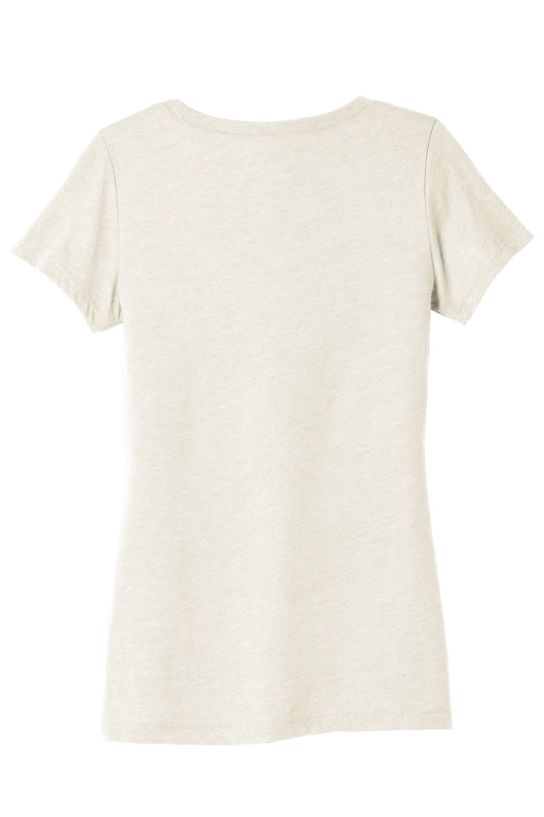 A women's short sleeve tee in a light beige colour, featuring a simple design and a logo.