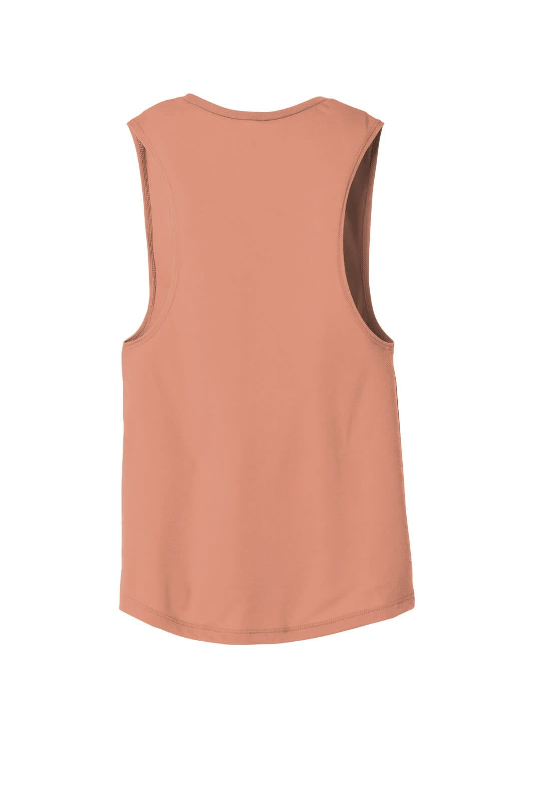 A women's flowy scoop muscle tank in a soft peach colour, featuring a back view and no visible branding.