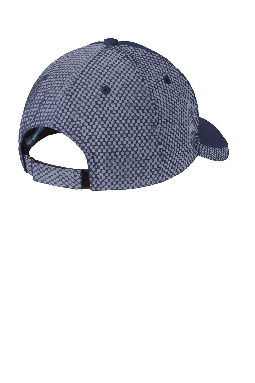 A two-colour mesh back cap in navy and grey, featuring a logo on the back.