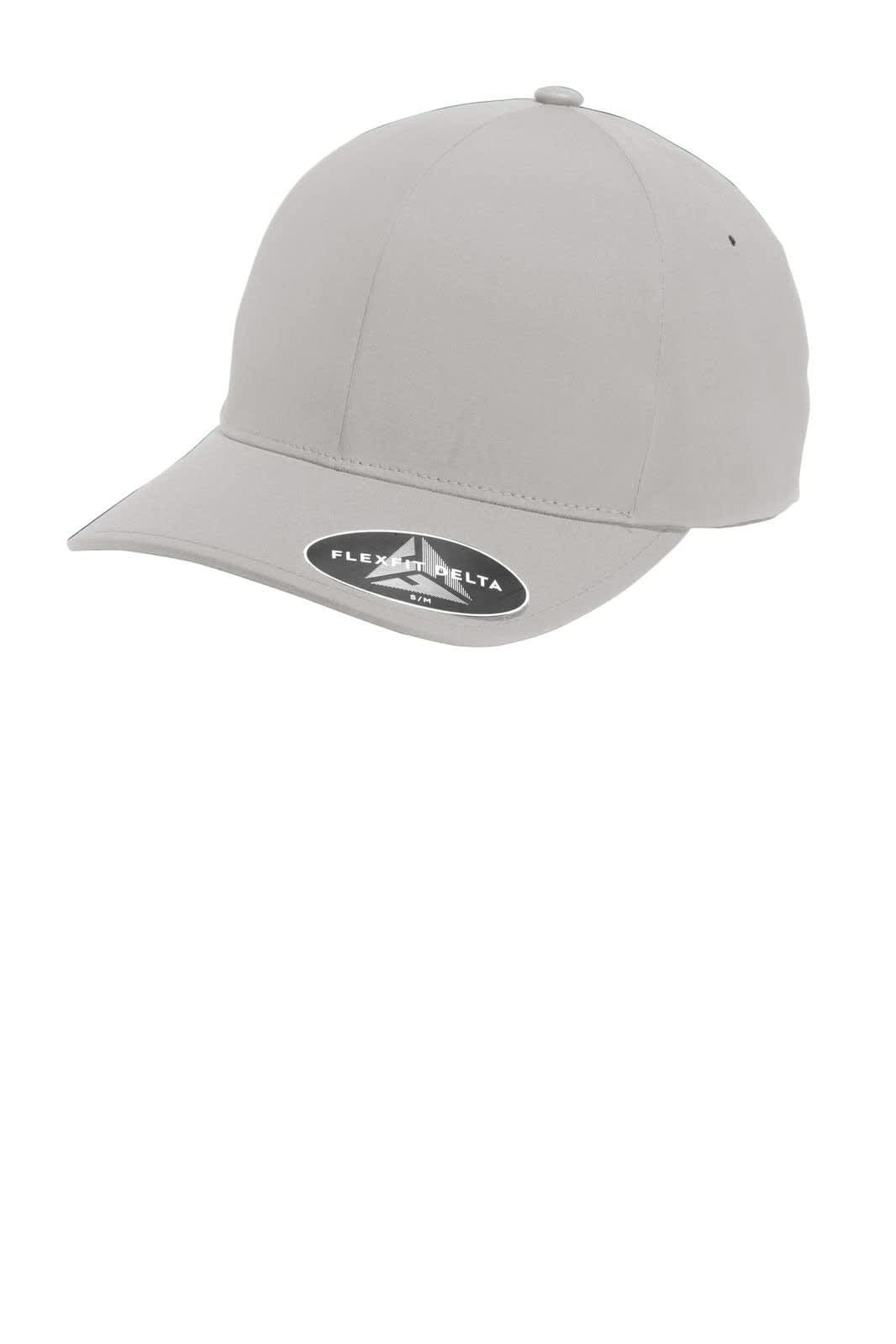 A grey cap featuring a curved brim and a logo, designed for a snug fit.