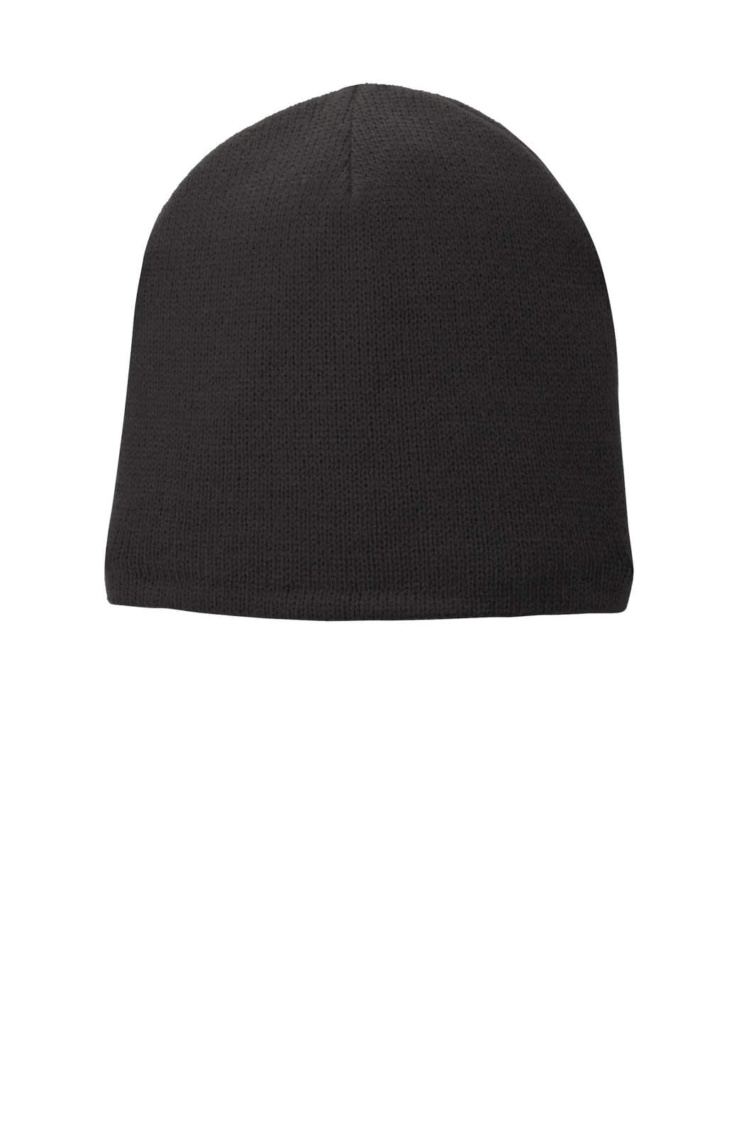 A black fleece-lined beanie cap with a simple design and no visible logos or branding.
