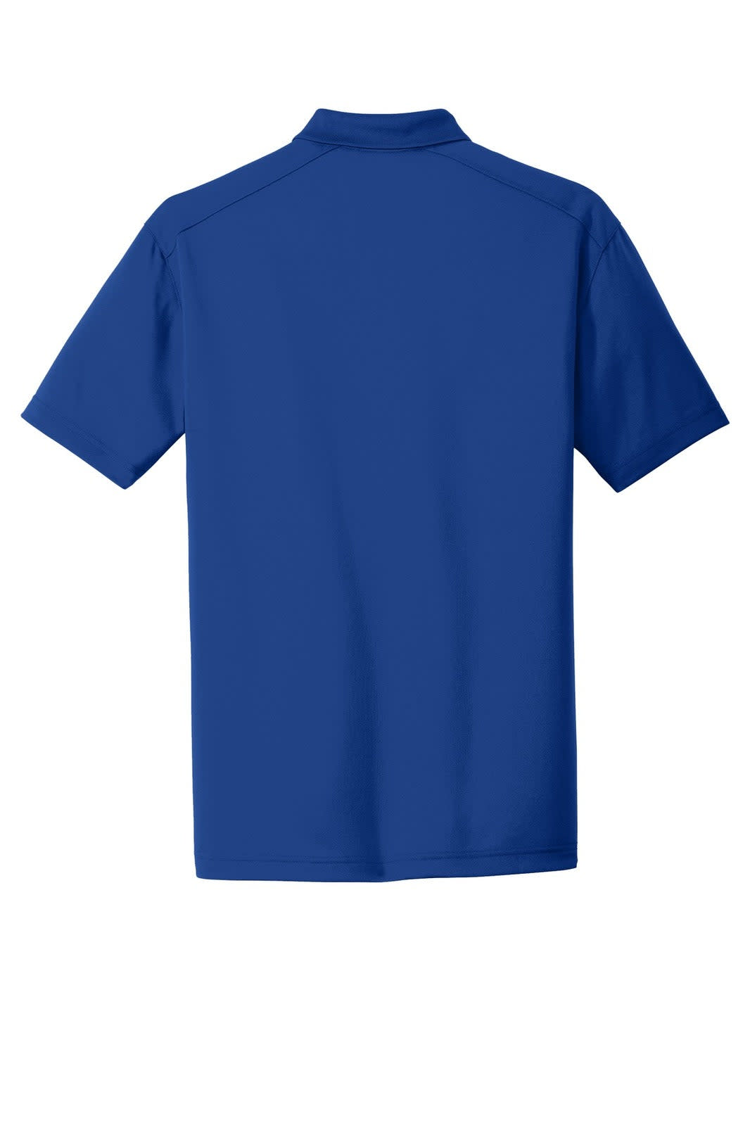 A lightweight snag-proof polo shirt in solid blue, featuring a collar and a logo on the back.