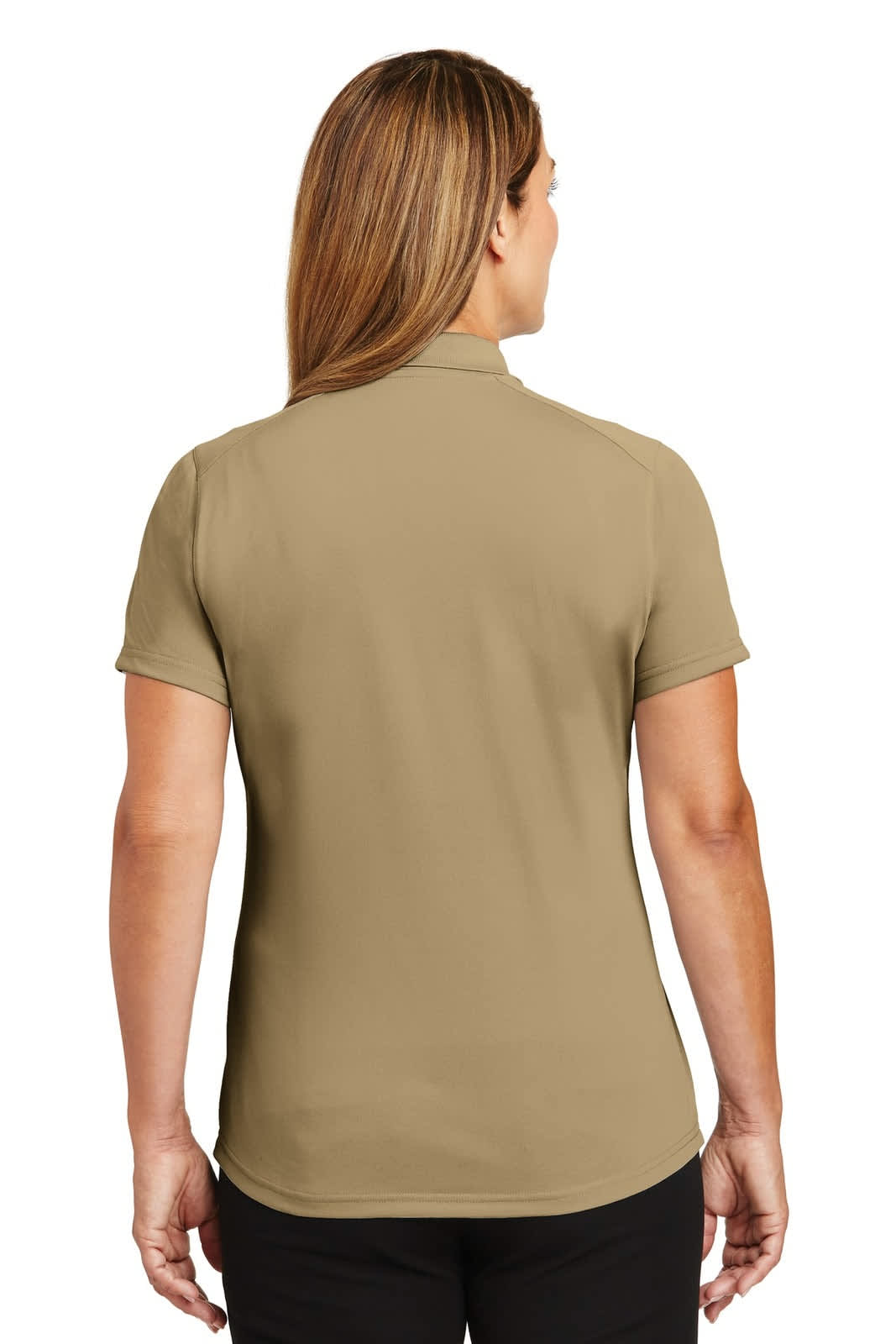 A lightweight snag-proof polo shirt in khaki, featuring a simple design and a back view.