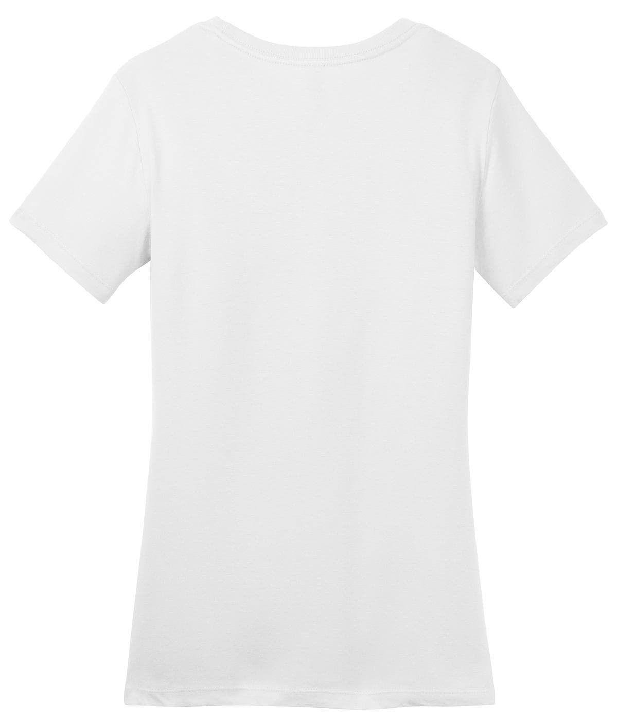 A plain white crew neck t-shirt with short sleeves, featuring no visible logos or designs.