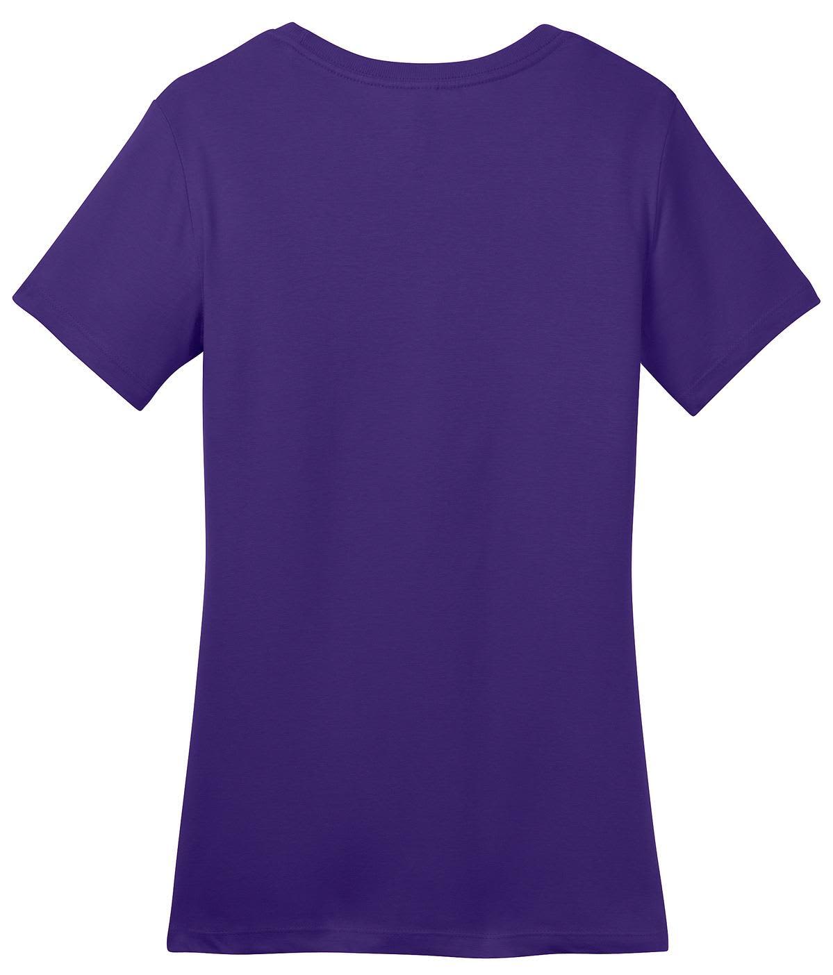A purple crew tee with short sleeves and a fitted design. The back view shows a smooth, plain surface.