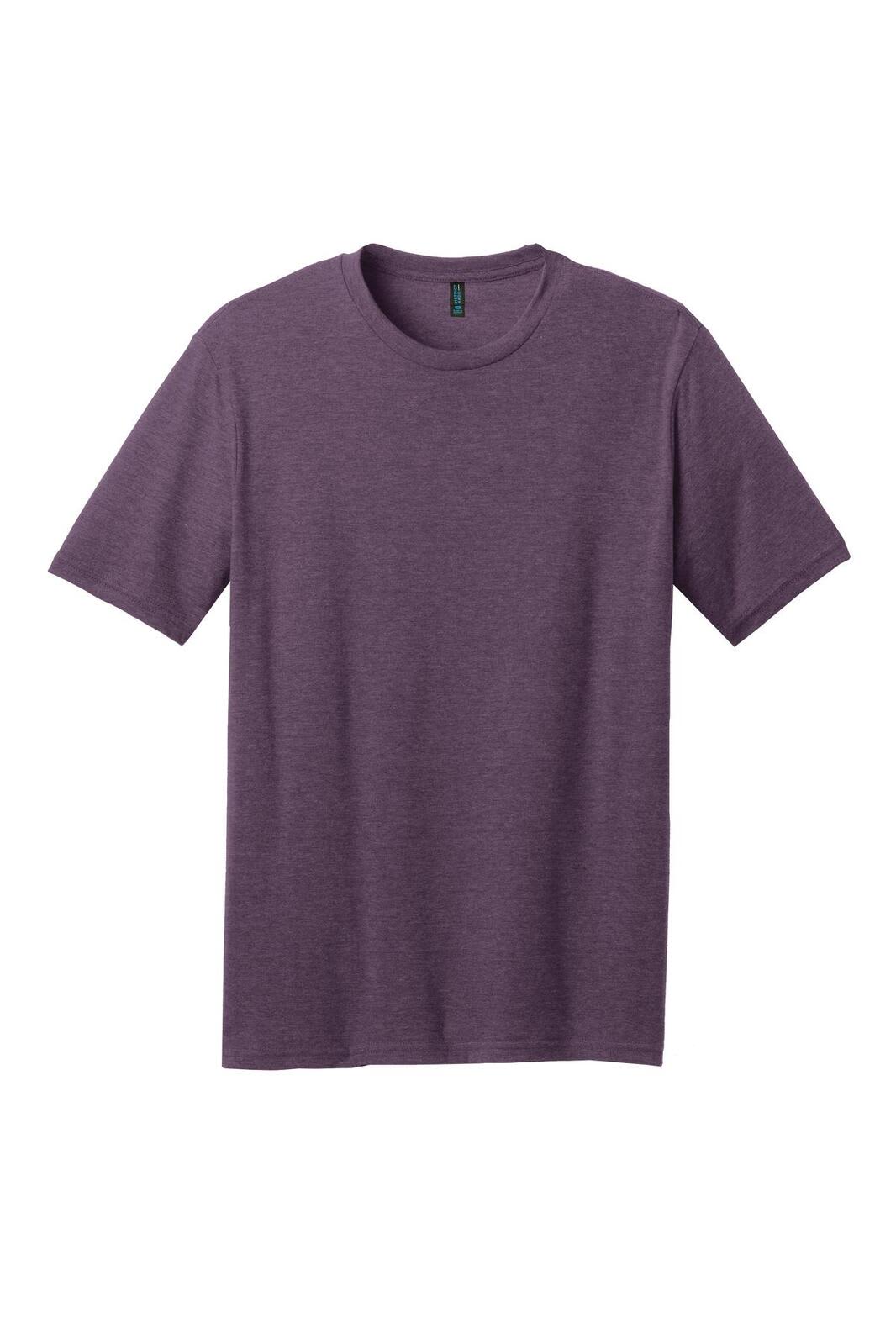 A purple crew tee featuring short sleeves and a classic fit. The shirt includes a logo on the label.