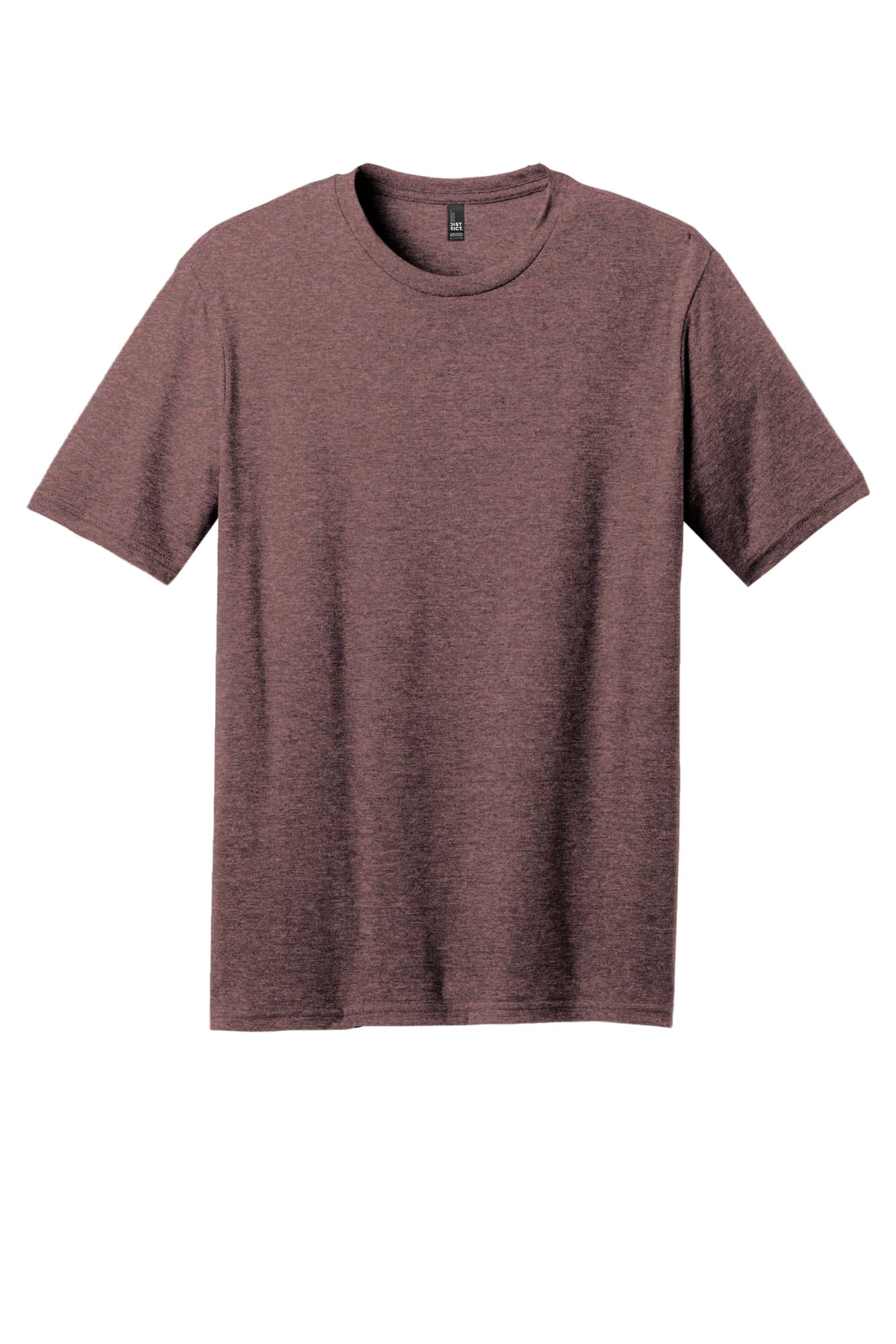 A maroon crew tee featuring a classic design and a subtle logo. Suitable for casual wear.