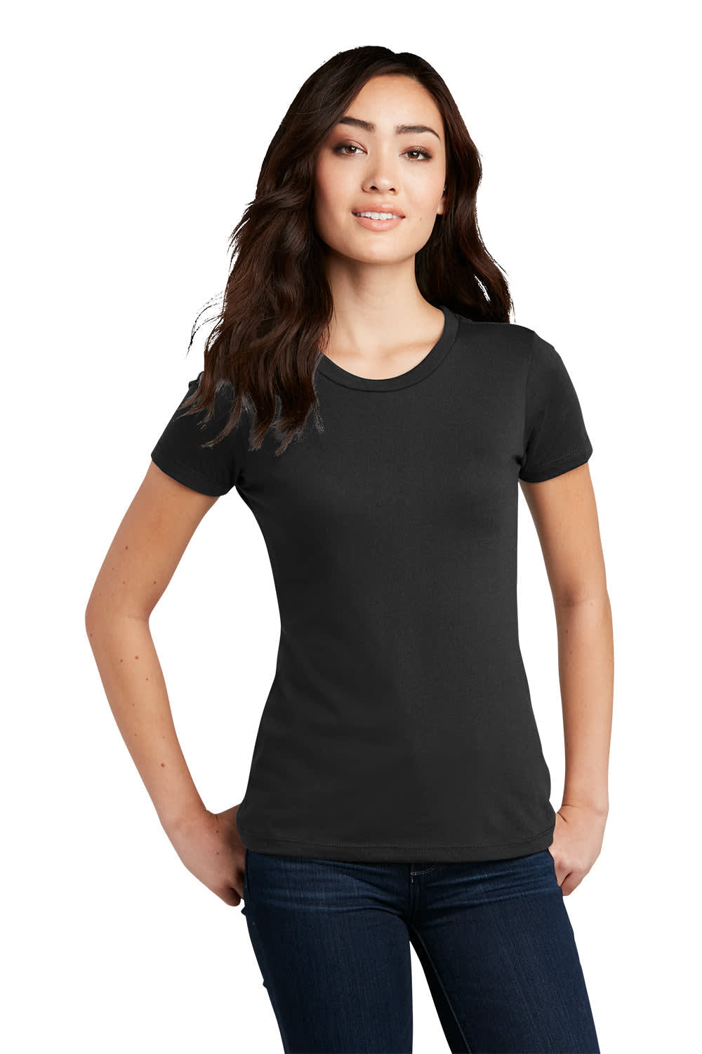 District Made Ladies Perfect Blend Crew Tee - DM108L Image 