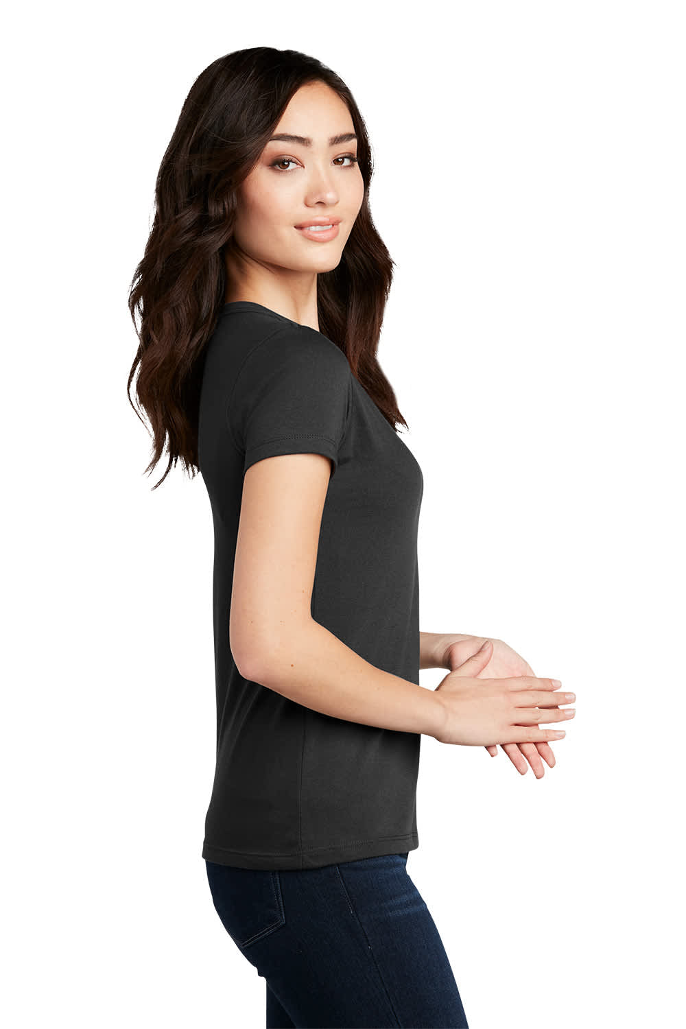 District Made Ladies Perfect Blend Crew Tee - DM108L Image 