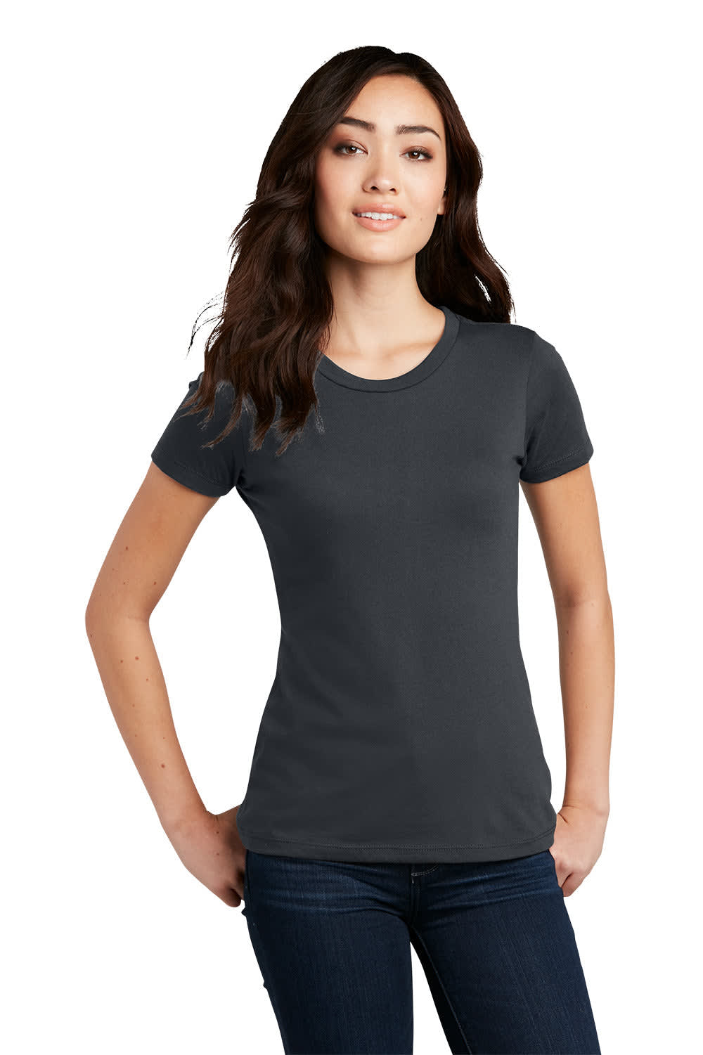 District Made Ladies Perfect Blend Crew Tee - DM108L Image 