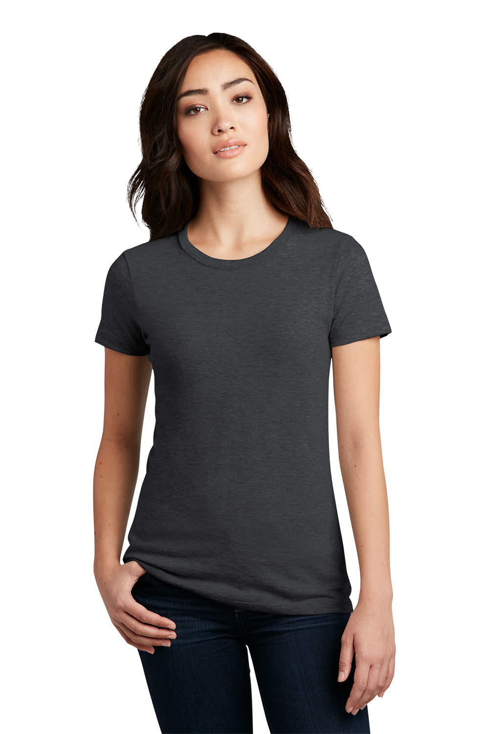 District Made Ladies Perfect Blend Crew Tee - DM108L Image 
