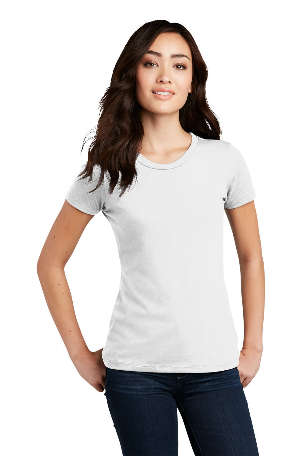 District Made Ladies Perfect Blend Crew Tee - DM108L Image 