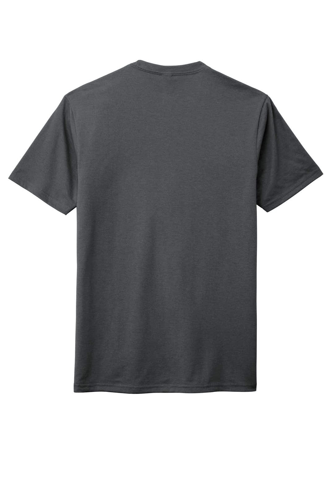 A men's T-shirt in dark grey, featuring a simple, unadorned back design and a classic crew neck.